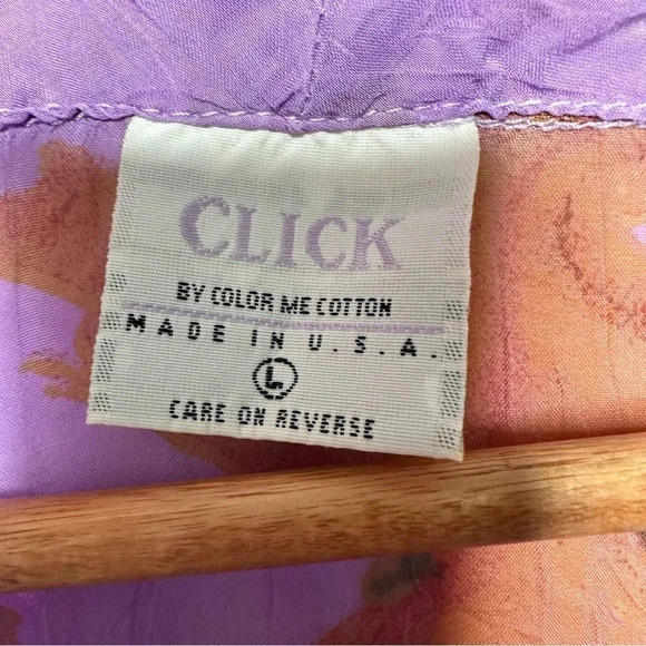 Click by Color Me Cotton Cupro Sleeveless Floral Blouse Size Large - Picture 4 of 8